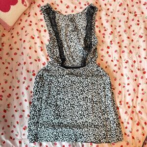 GARAGE open back lace black floral dress